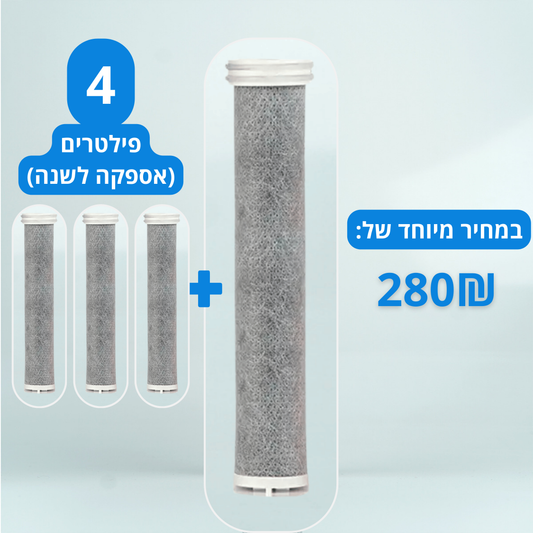 4 פילטרים בסך הכל (אספקה לשנה שלמה)
